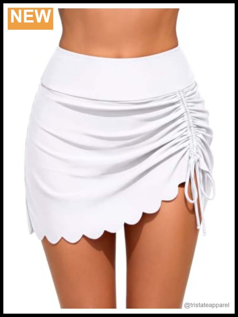 High Waisted Tummy Control Swim Skirt Bikini Bottoms Ruched Swimwear